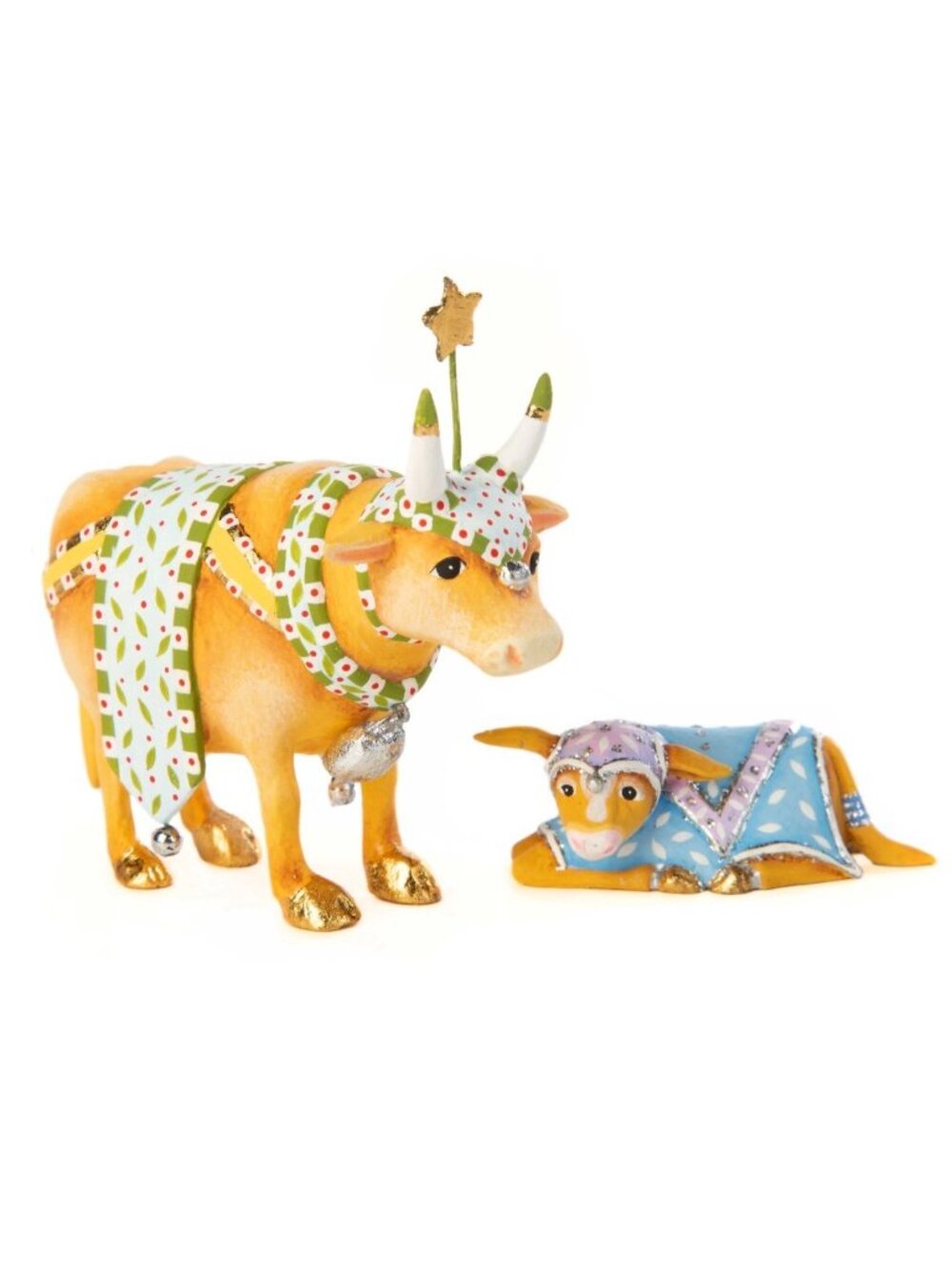 MacKenzie-Childs Patience Brewster Nativity Cow & Calf Figures NEW